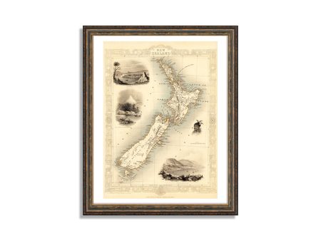 Map of New Zealand Antique Poster Print on Matte Paper Map of Auckland on Sale