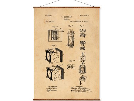 Camera Components Patent Vintage Illustrations Ready to Hang Roll Down Industrial Decorative Canvas Scroll Loft Decor Cheap