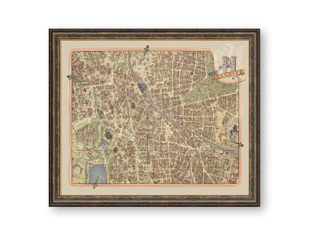 Map of Hannover Germany Poster Print Vintage Country Home Wall Decor For Cheap