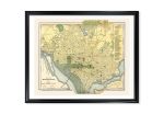 City Map of Washington D.C. Vintage Poster Print on Matte Paper Decorative Antique Wall City Map Decor Online Sale