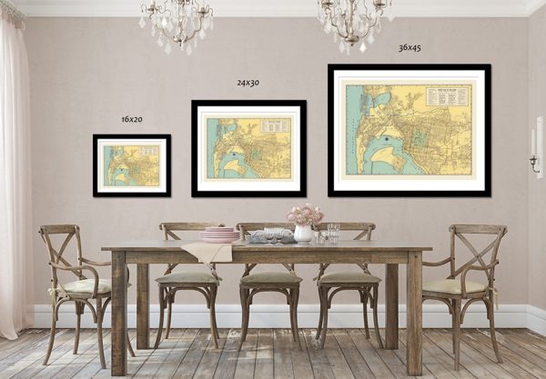 Map of New Zealand Antique Poster Print on Matte Paper Map of Auckland on Sale