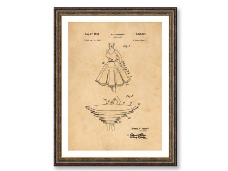 Petticoat Patent Vintage Illustrations  Industrial Fashion Decorative Print BUY 3 Get 4th PRINT FREE For Cheap