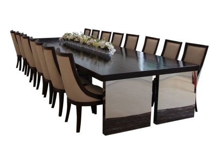 14 Foot Reclaimed Wood Dining Table With Chrome Legs Online Sale