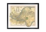 Pittsburgh City Map Vintage City Map Poster on Matte Paper Decorative Antique Wall Decor Map Print of Pennsylvania Sale