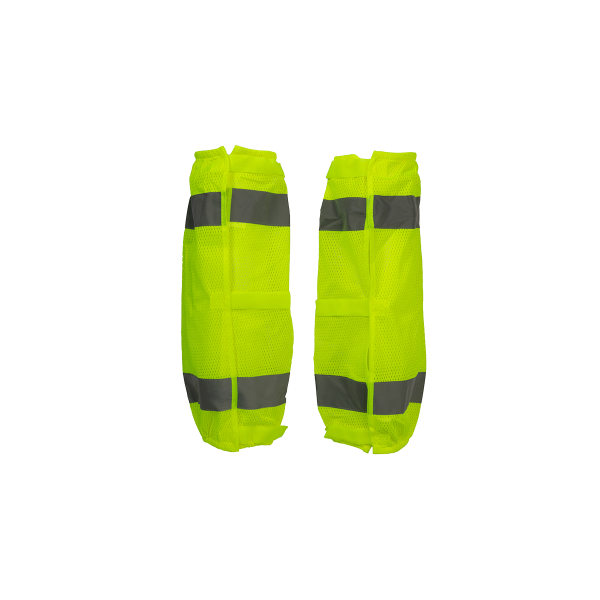 LMG-CE ANSI Class E Lime Mesh Reflective Leggings Gaiters With Adjustable Velcro Closures Online now