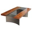 Reclaimed Wood Free Edge Coffee Table with Industrial Metal Legs Fashion