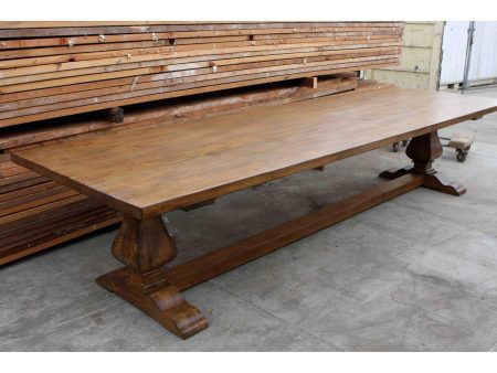 Segovia Reclaimed Wood Trestle Dining Table in Reclaimed Wood Hot on Sale