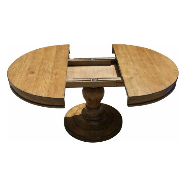 Westport Round Reclaimed Wood Extension Pedestal Table Sale