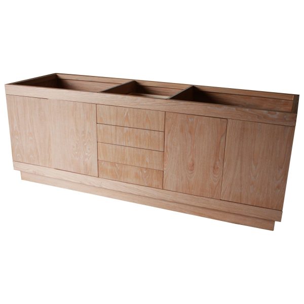 Custom Bathroom Cabinet in Cerused White Oak Online Hot Sale