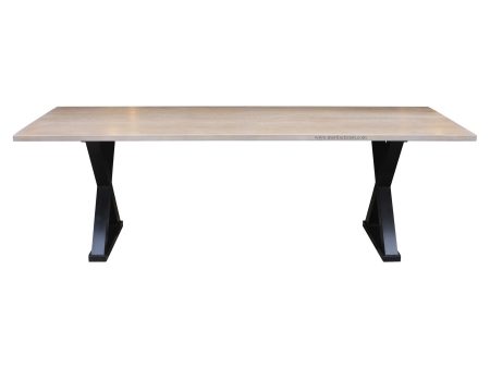 White Oak X Base Dining Table Cheap