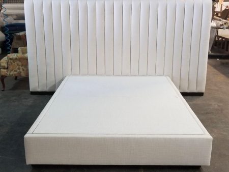 Queen Size Upholstered Channeled Platform Bed Cheap