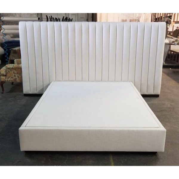 Queen Size Upholstered Channeled Platform Bed Cheap