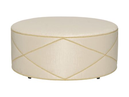 Jacqueline Round Nailhead Ottoman Supply