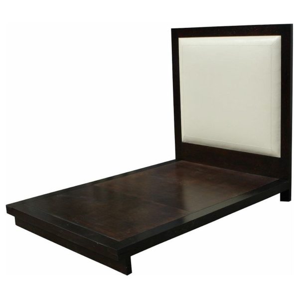 Urban Reclaimed Wood and Faux Leather Platform Bed Fashion