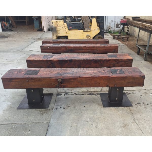 Rustic Reclaimed Wood Outdoor Bench For Sale