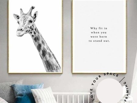 A Cute Pair - Giraffe & Quote Online Sale