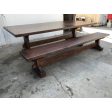 Custom Keyed Trestle Dining Table and Benches for Home in Big Bear Cheap