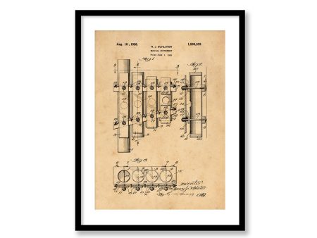 Xylophone Patent Vintage Illustrations  Industrial Decorative Print Musicians Studio Decor BUY 3 Get 4th PRINT FREE Online Hot Sale