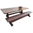 Custom Keyed Trestle Dining Table and Benches for Home in Big Bear Cheap