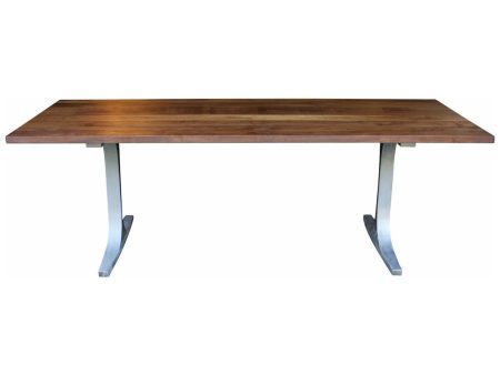 Bergen Dining Table With a Solid Walnut Top For Sale