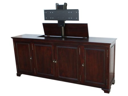 Custom Mahogany Plasma Cabinet with a Motorized Lift For Sale