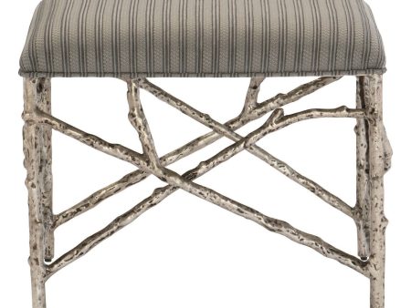 Rhonda Silver Leaf Vanity Stool For Sale