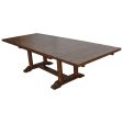 Cambria Rustic Extension Trestle Dining Table Built in Reclaimed Wood Discount