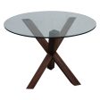 Arden Walnut Table with Glass Top Hot on Sale