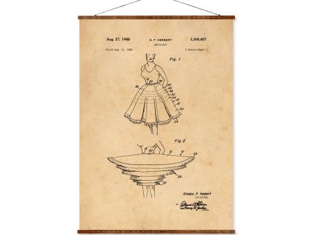 Petticoat Patent Vintage Illustrations Ready to Hang Roll Down Industrial Fashion Decorative Canvas Scroll Sale