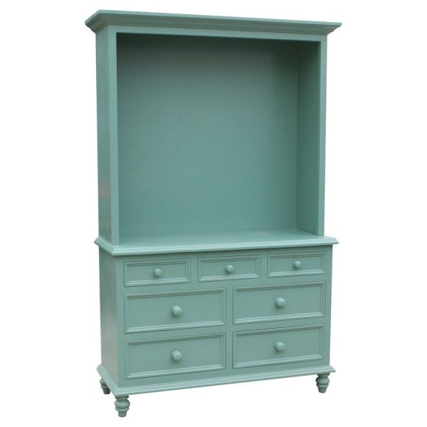 Bedroom Dresser with a Hutch Top For Sale