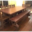 Custom Keyed Trestle Dining Table and Benches for Home in Big Bear Cheap