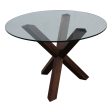 Arden Walnut Table with Glass Top Hot on Sale