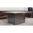 Custom Metal Pedestal Base and Reclaimed Wood Top Dining Table Online now