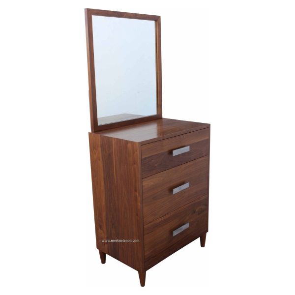 Mid Century Modern Dresser Built in Solid Walnut For Sale