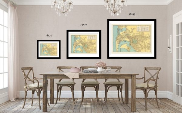 Pittsburgh City Map Vintage City Map Poster on Matte Paper Decorative Antique Wall Decor Map Print of Pennsylvania Sale