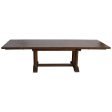 Cambria Rustic Extension Trestle Dining Table Built in Reclaimed Wood Discount