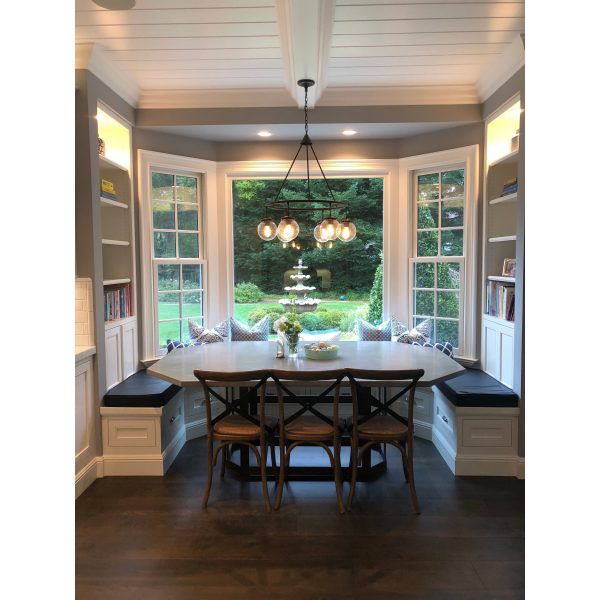 Kitchen Banquette Table With a Hexagon Shaped Top Online