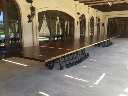 40 ft Outdoor Dining Table With Solid Iron Base Online