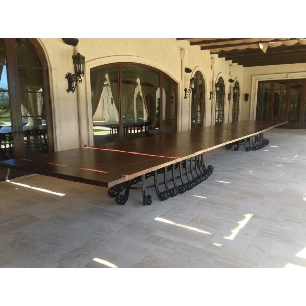 40 ft Outdoor Dining Table With Solid Iron Base Online