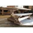 Custom Keyed Trestle Dining Table and Benches for Home in Big Bear Cheap