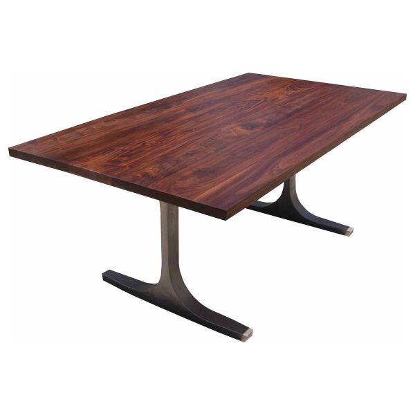 Bergen Dining Table With a Solid Walnut Top For Sale