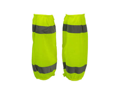 LMG-CE ANSI Class E Lime Mesh Reflective Leggings Gaiters With Adjustable Velcro Closures Online now