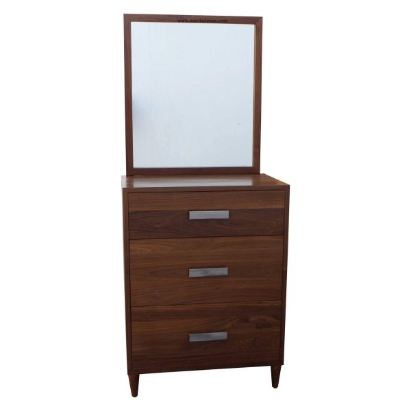 Mid Century Modern Dresser Built in Solid Walnut For Sale