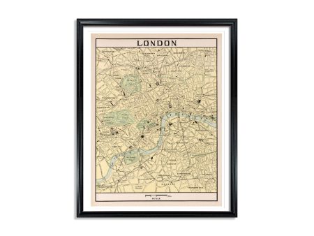 London Map Vintage European City Poster Print on Matte Paper Decorative Antique Wall Decor City Map of England Online now