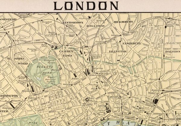 London Map Vintage European City Poster Print on Matte Paper Decorative Antique Wall Decor City Map of England Online now