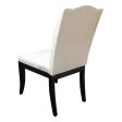 Carson, Camel back Dining Chair in Faux White Leather For Sale