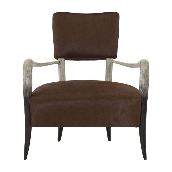 Elsa Faux Horn Leather Chair For Sale